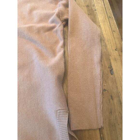 Boston Proper Size Small Tunic Sweater Tan Ribbed Turtleneck Capsule Minimalist - Picture 4 of 13